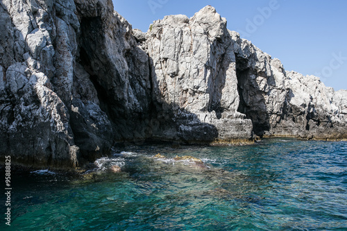 Rocky coast of Rhodos Island, Greece © R_Szatkowski