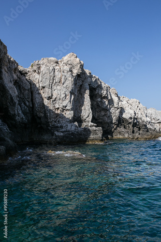 Rocky coast of Rhodos Island, Greece