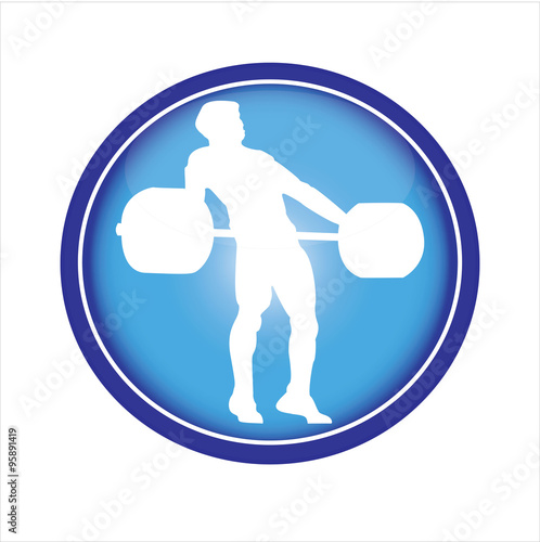 A Silhouette of a weightlifter pressing weights in snatch-icon.