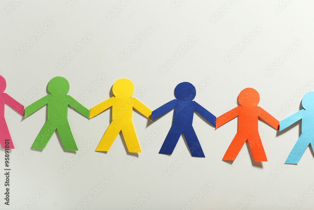 Paper people on the white background Paper people on the white background