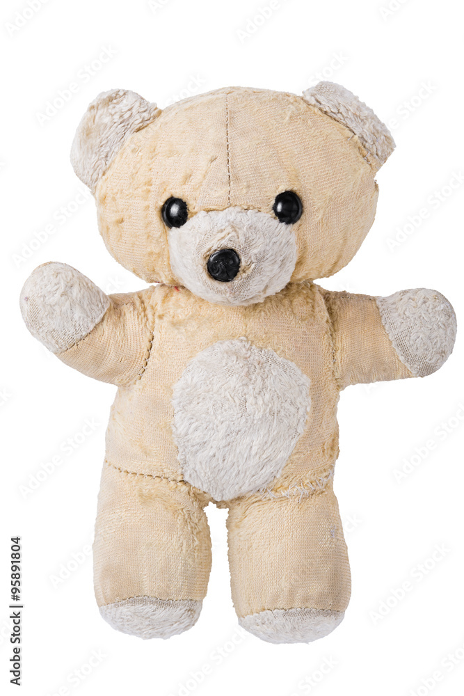Old teddy bear isolated on white Old teddy bear isolated on white