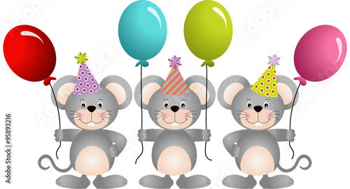 Birthday mouses with balloons

