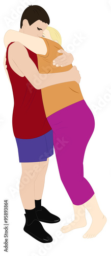 guy and  girl hugging