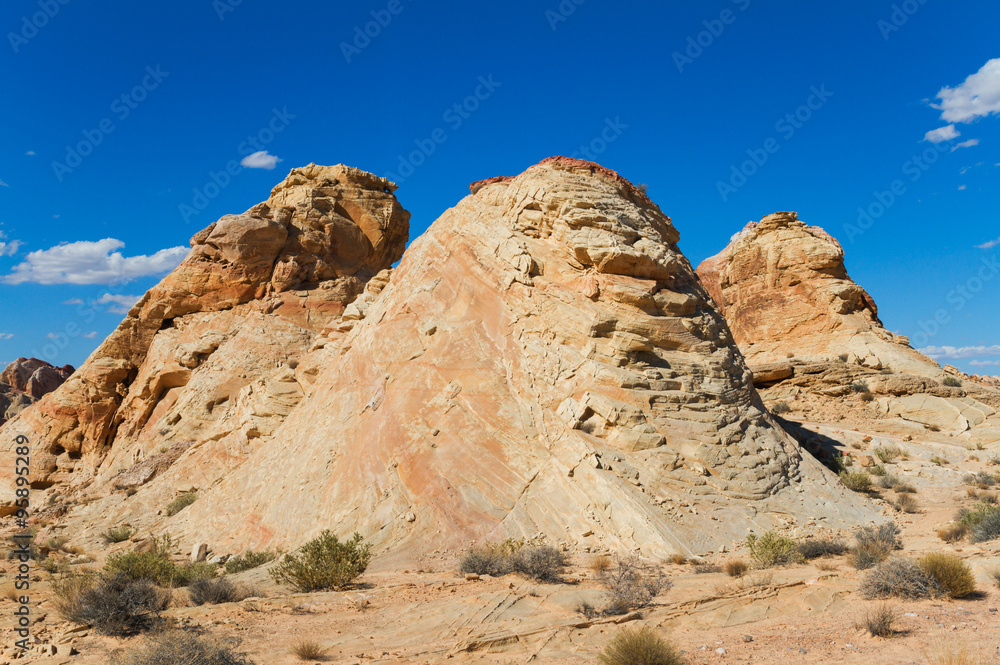 Yellow Rock Formations in Valley of Fire State Park, USA Yellow Rock Formations in Valley of Fire State Park, USA