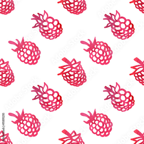 Watercolor vintage blackberry seamless vector pattern