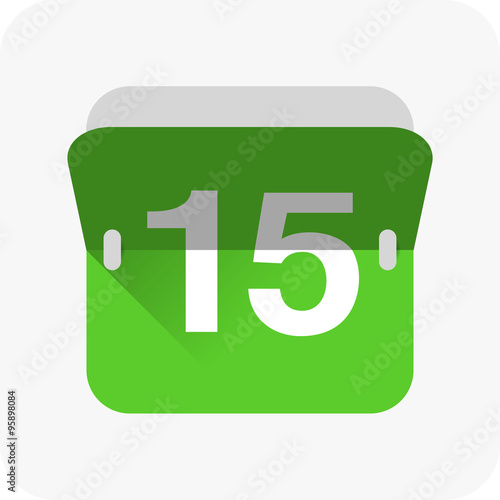 Photos Calendar icon vector. Simple calendar with date 15.