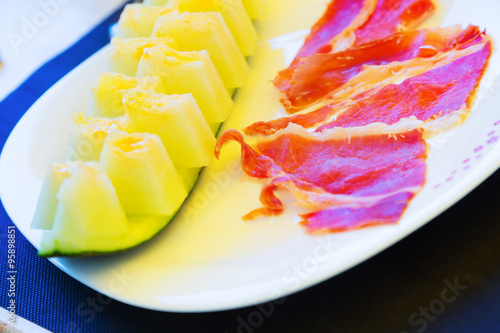 melon and ham - spanish traditional snack