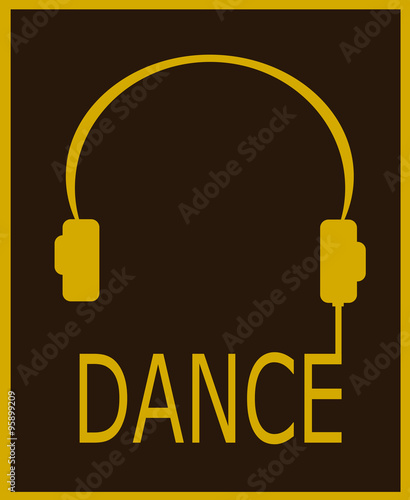 headphone and dance graphic design