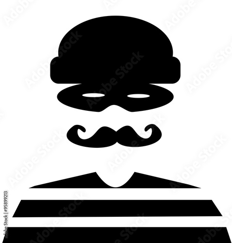 retro bank robber wearing mask