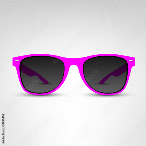Sunglasses vector illustration. Violet rim.
