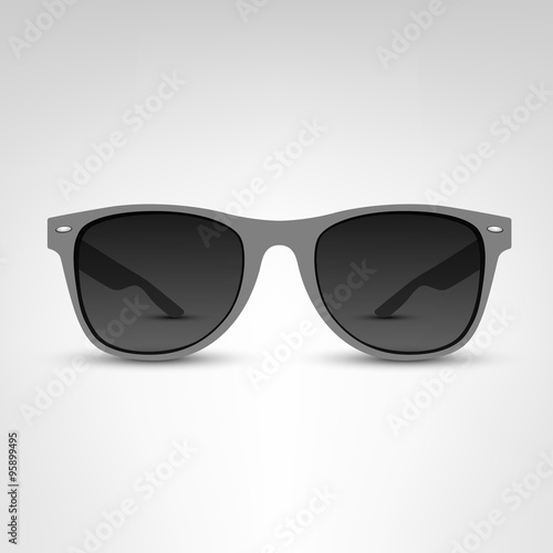 Sunglasses vector illustration. Grey rim.