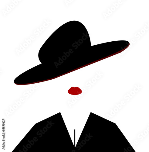 woman wearing large hat tilted on head