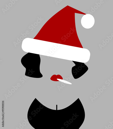 woman wearing santa hat and smoking