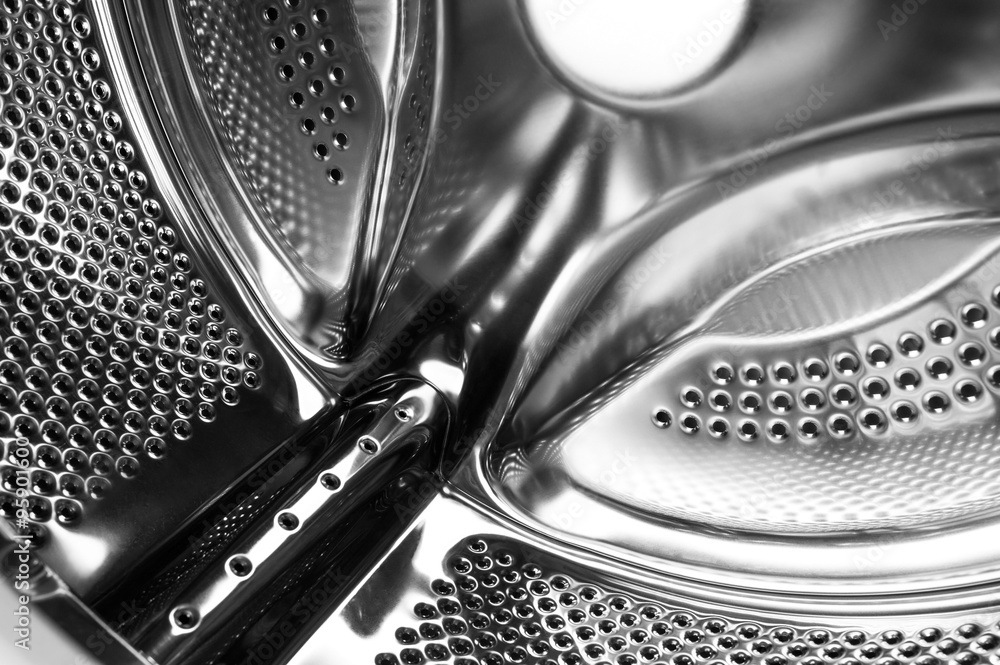 chrome drum inside washing machine, abstract metallic texture chrome drum inside washing machine, abstract metallic texture