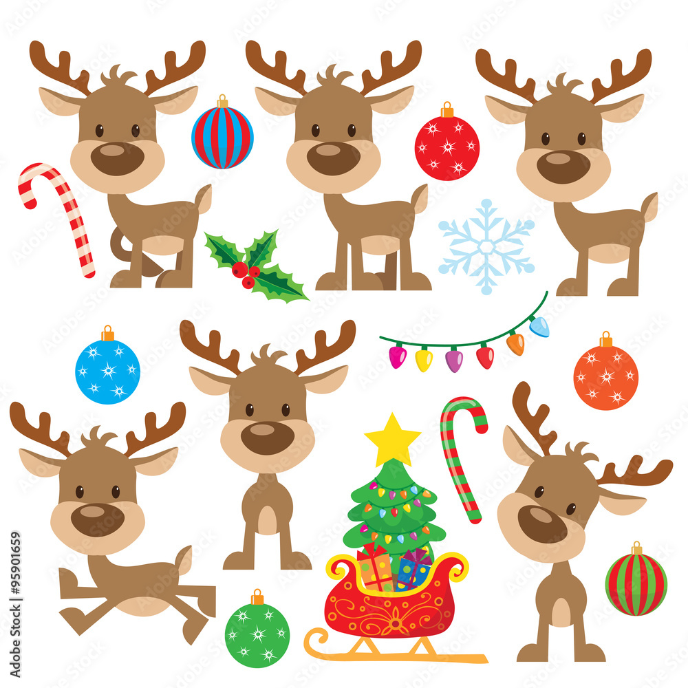Obraz premium Reindeer vector illustration 