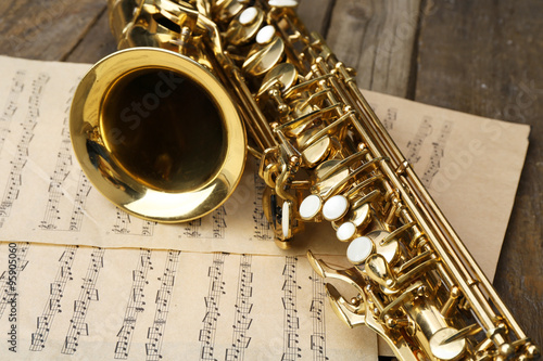 Beautiful golden saxophone ...