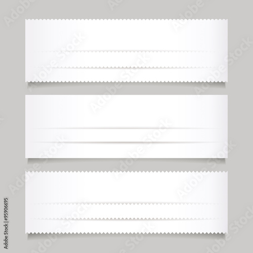 set of white paper banner