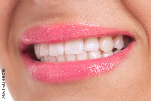 Healthy female teeth and happy smile