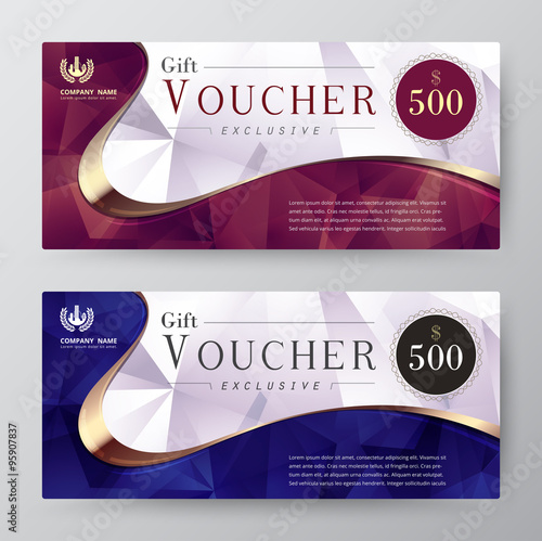 Luxury gift voucher template. promotion card, Coupon design. vector stock.