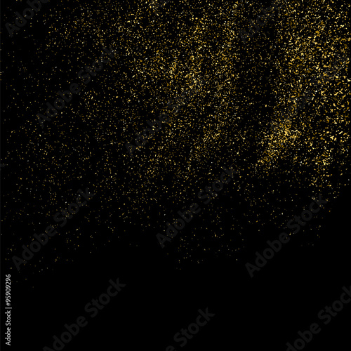 Wallpaper Mural Gold glitter texture on a black background. Golden explosion of confetti. Golden grainy abstract  texture on a black  background. Design element. Vector illustration,eps 10. Torontodigital.ca