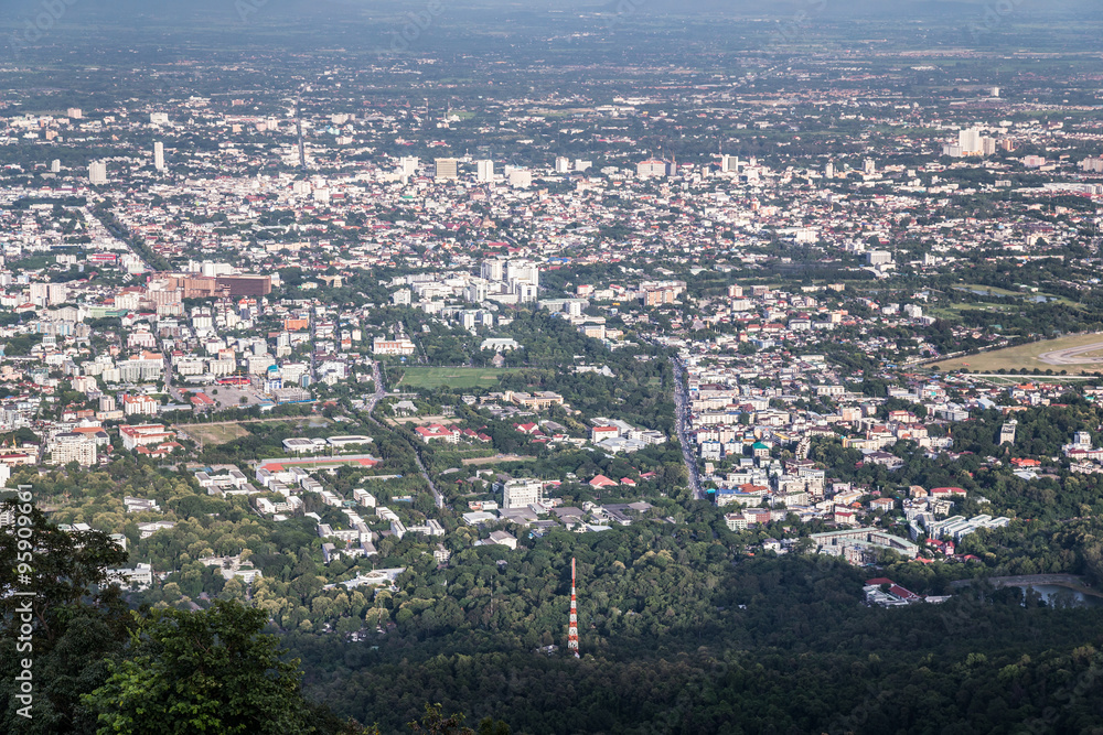 Fototapeta premium View of Chiang Mai from Wat Phrathat Doi Suthep Temple