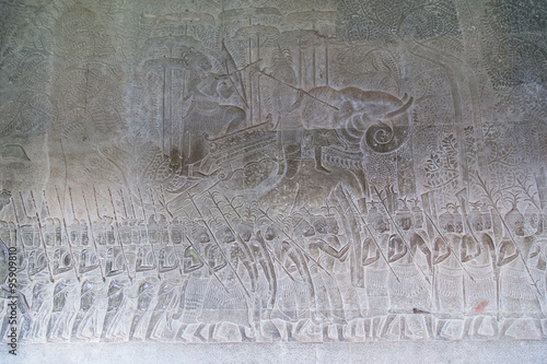 Bas-reliefs in Bakan Gallery of Angkor Wat  complex photo