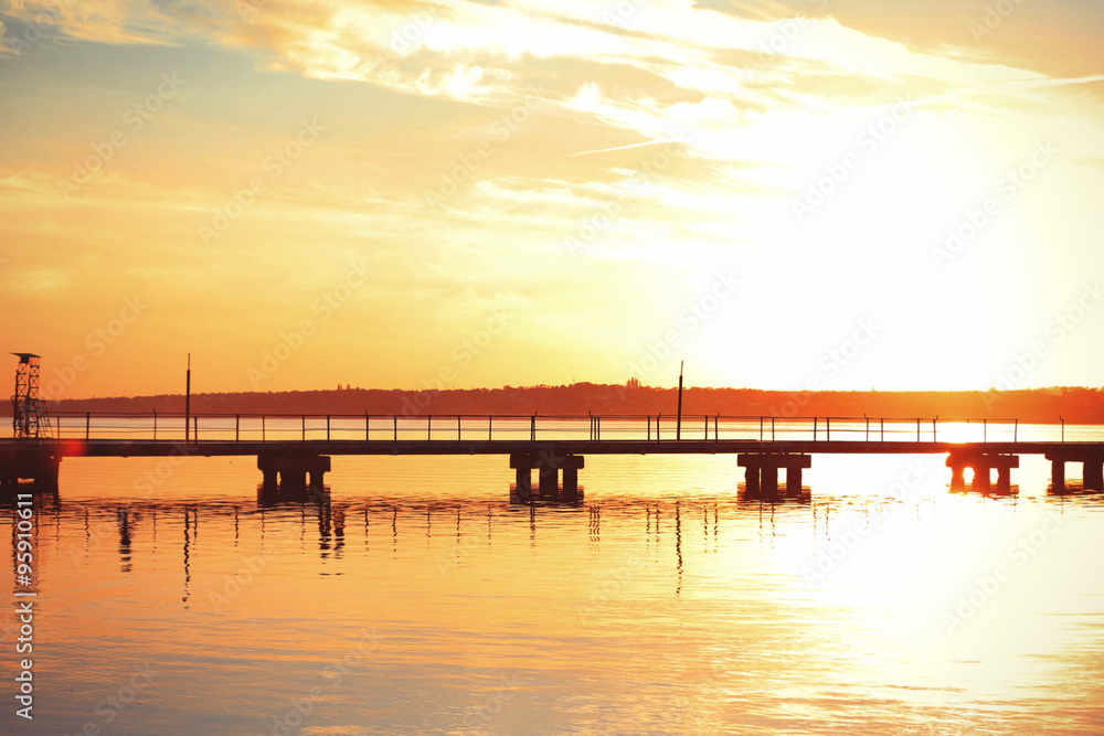 Fototapeta premium Sunset on embankment