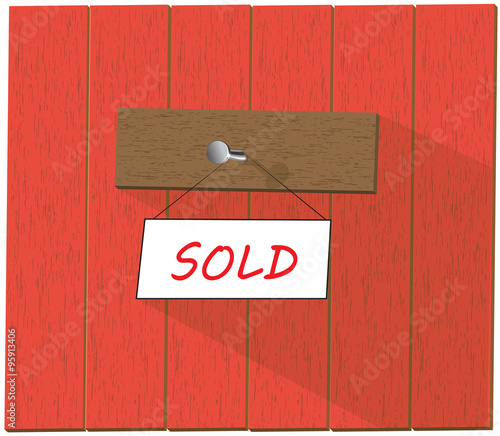 Vector sign saying Sold