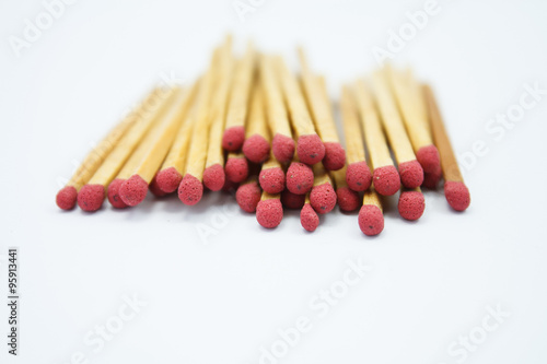 Matches on white background