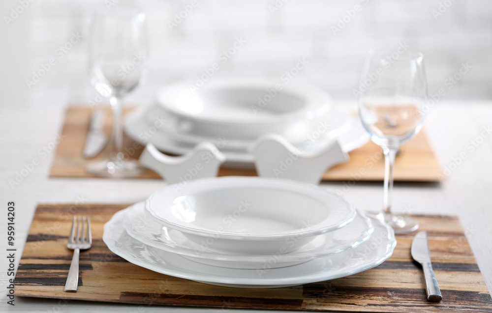 Beautiful table setting with natural eco materials Beautiful table setting with natural eco materials