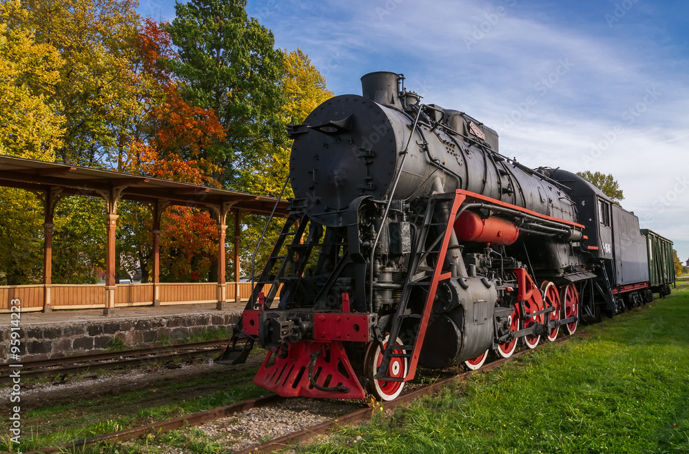 Naklejka premium Stara lokomotywa