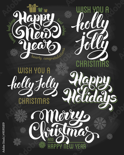 Christmas letterings set