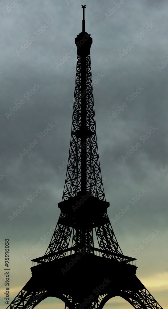 silhouette of the Eiffel Tower