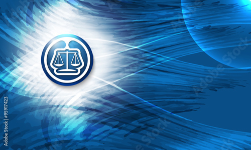 Vector abstract blue background and lawyer symbol