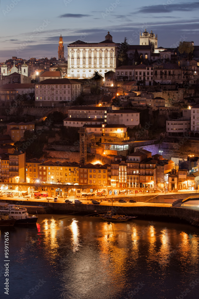 Porto Cityscape at Night in Portugal