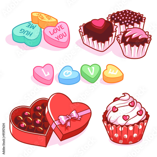 Set of sweets for Valentine's Day