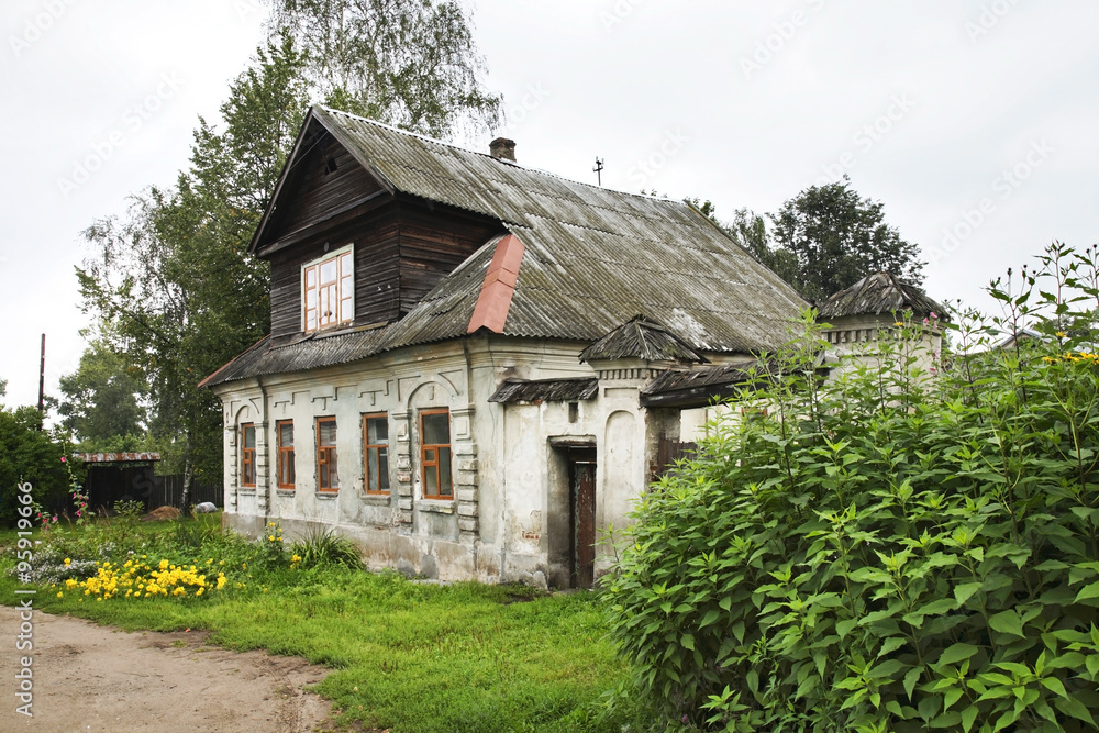 Old street in Ostashkov. Russia