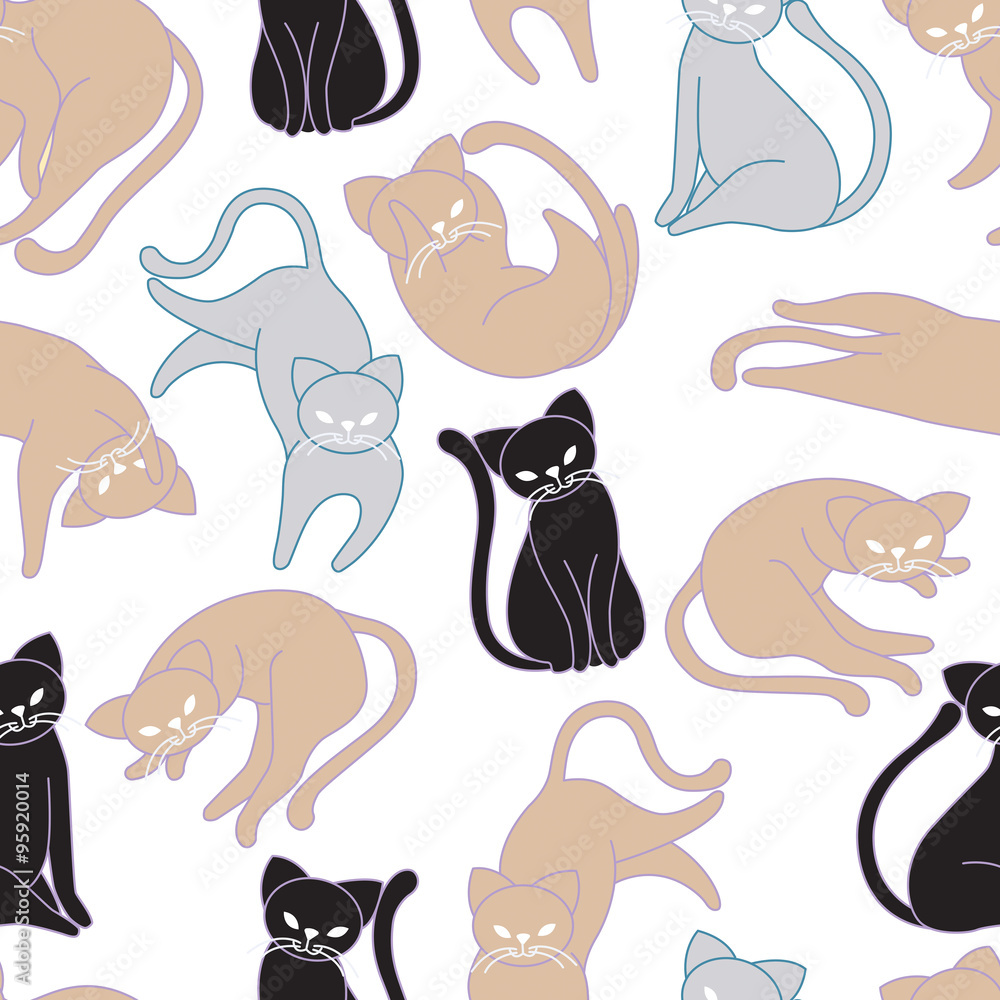Cat pattern design. Seamless pattern background.