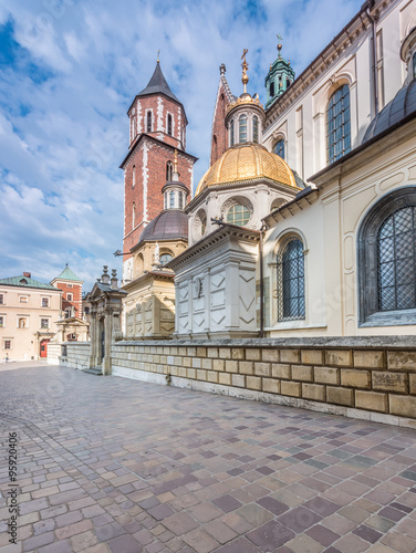 Wawel Castle and Wawel cathedral on sunny morning #95920406