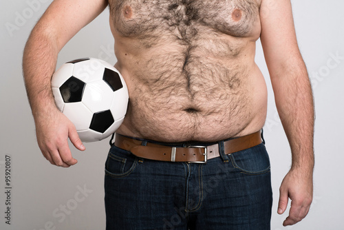 Canvas Print portly belly of a man football