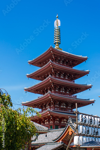 the pagoda at Senso-Ji temple in Tokyo, Japan