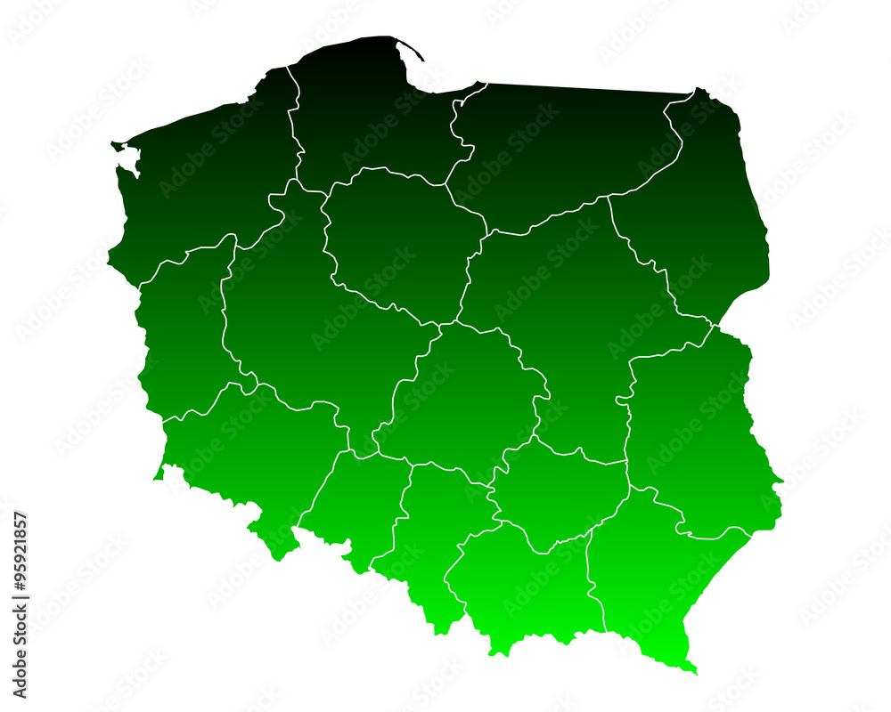 Obraz premium Karte von Polen