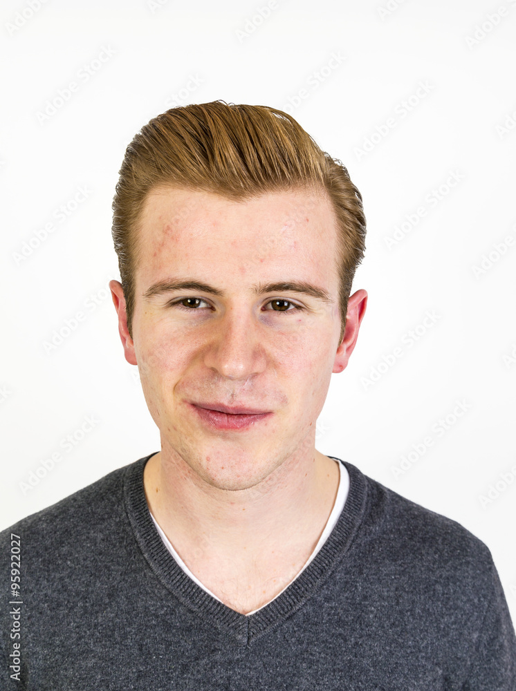 Obraz premium portrait of cute teenage boy with red hair