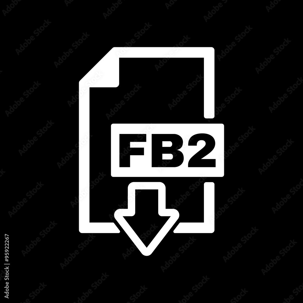 The FB2 icon. File format symbol. Flat The FB2 icon. File format symbol. Flat