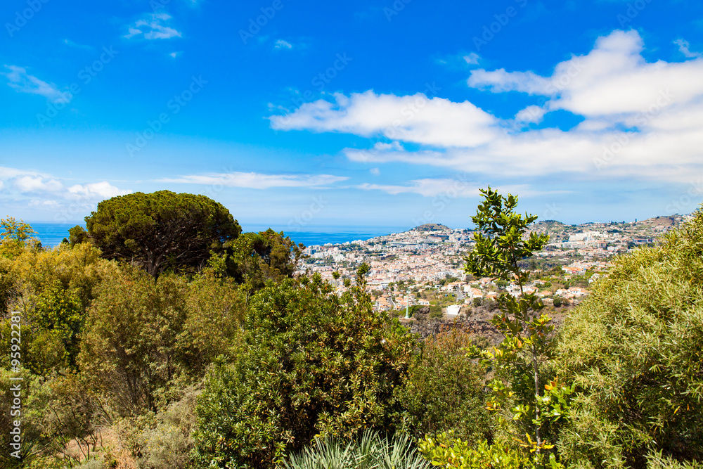 panoramic view of Funchal in Madeira