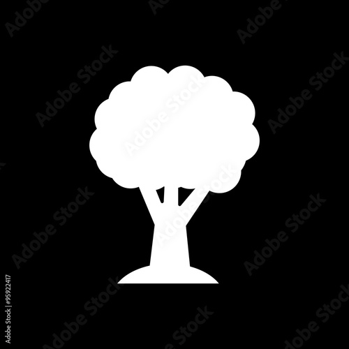 The tree icon. Nature symbol. Flat