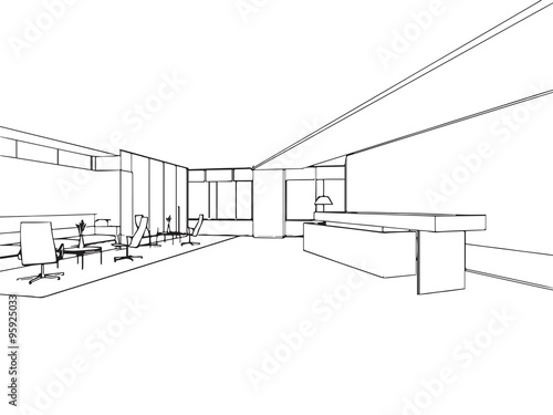 outline sketch of a interior