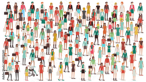 Crowd of women standing together