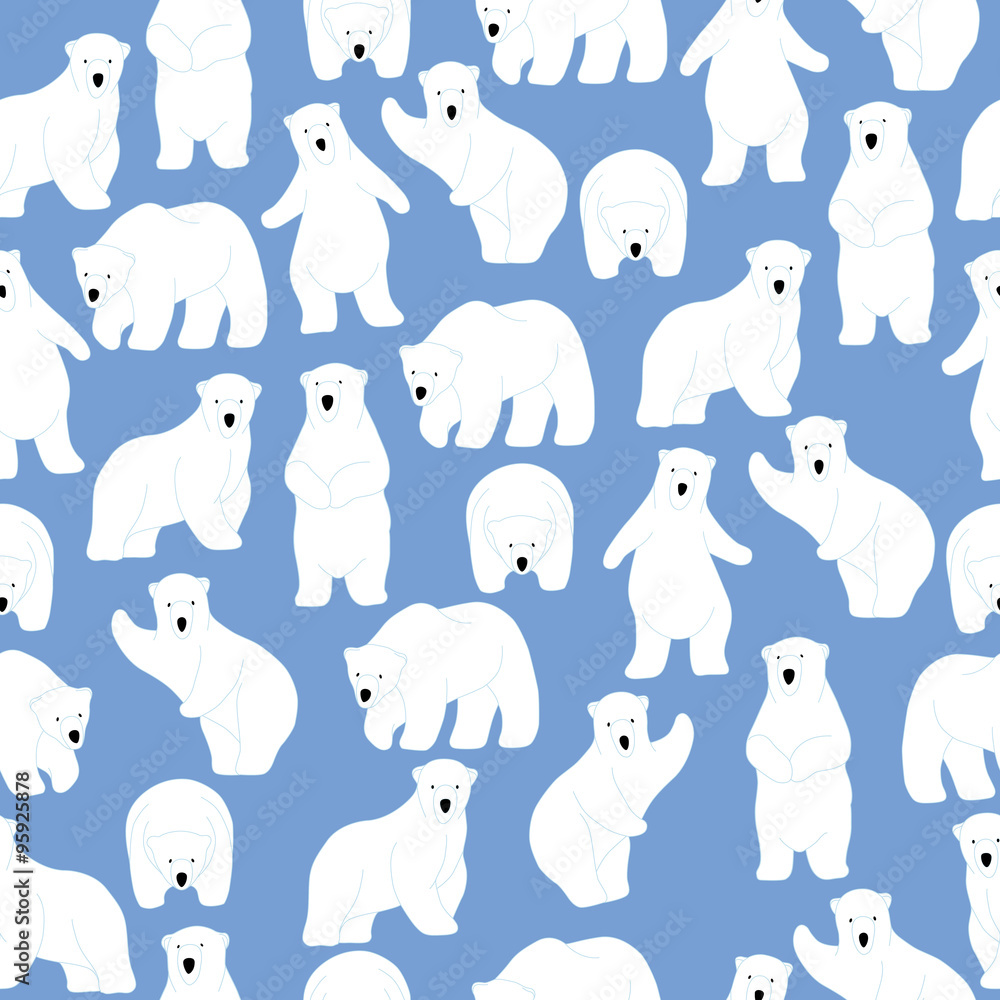Obraz premium Polar bear pattern. Seamless pattern background.