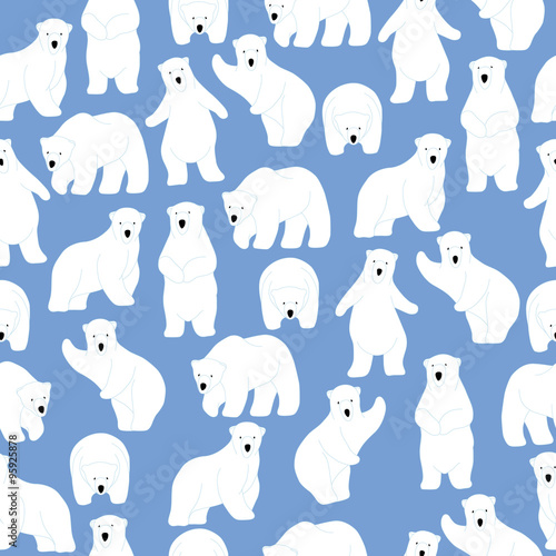 Polar bear pattern. Seamless pattern background.